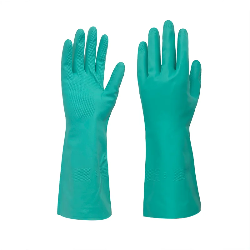 

3 PAIRS Nitrile Cleaning Protective Gloves Chemical Resistant Gloves Waterproof Reuseable Nitrile household Industrial gloves