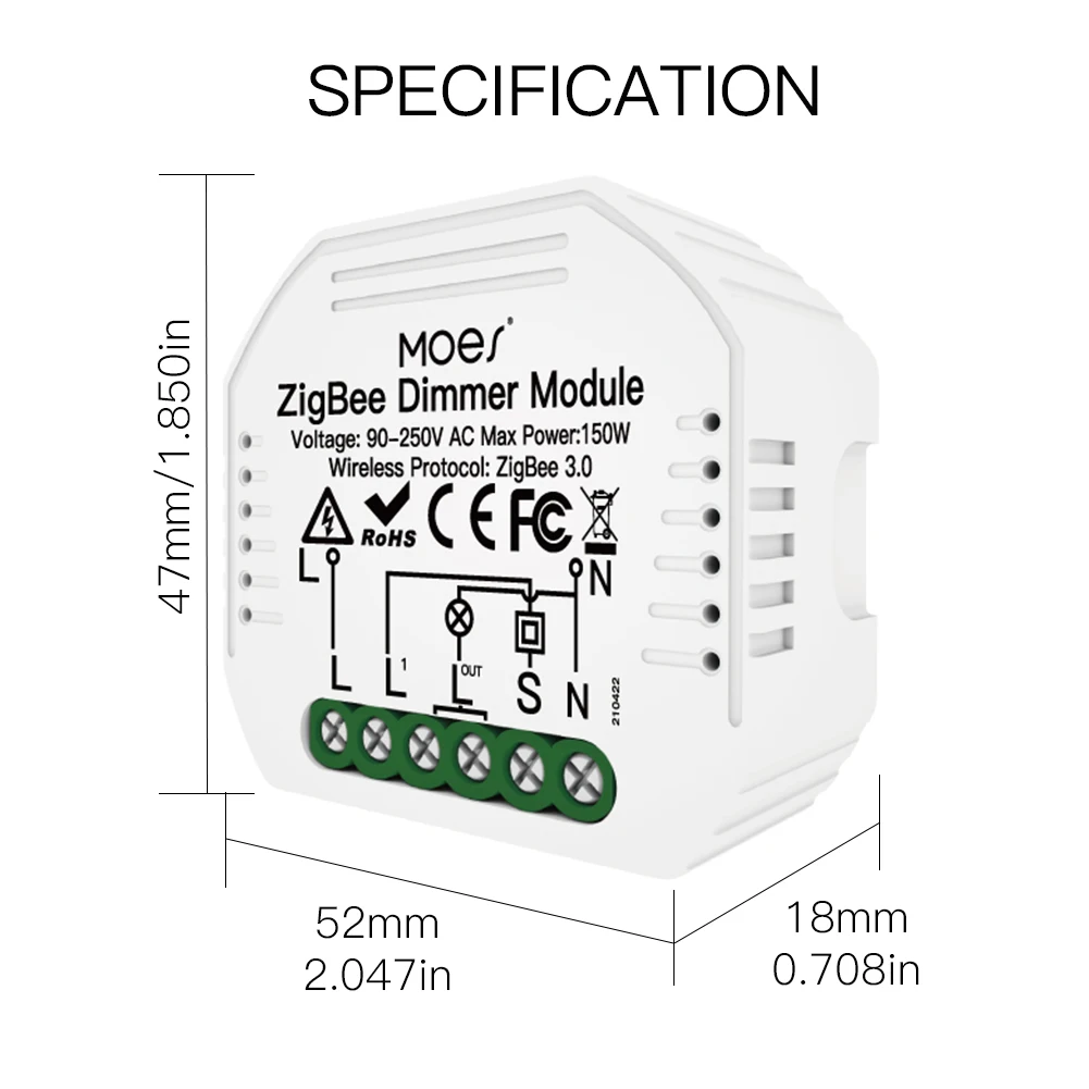 MOES Tuya ZigBee 3.0 Smart Light Switch Relay Module 1/2/3 Gang Smart Life/Tuya App Control, Works with Alexa Google Home Yandex