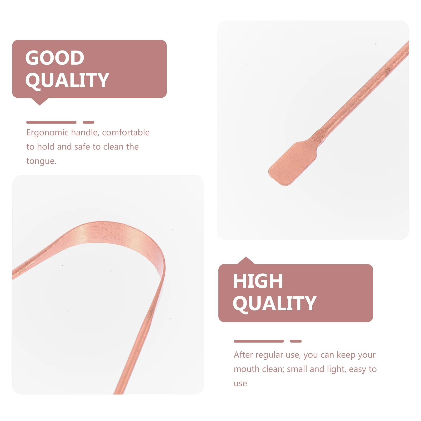 1 pezzo di raschietto per pulizia, materiale ecologico, manico ergonomico, raschietto dorato per la rimozione dell'alito cattivo