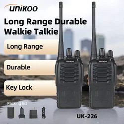 2 PCS UNIKOO Long Range communication Walkies Talkies FRS Set Two Way Ham Radios UHF Walkie Talkie transceiver For camping