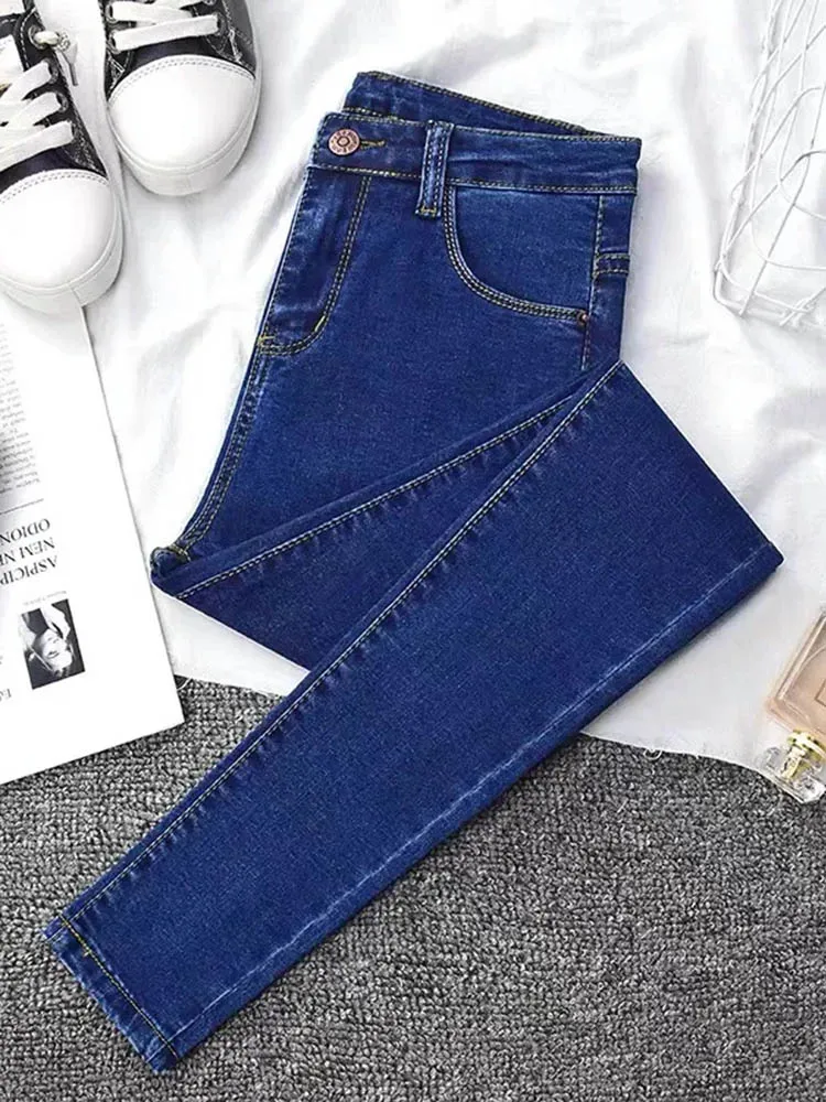 Slim Skinny Pencil Janes Causal Women High Waist Ankle-length Denim Pant Korean Spring 2023 Vaqueros Classics Vintage Pantalonen