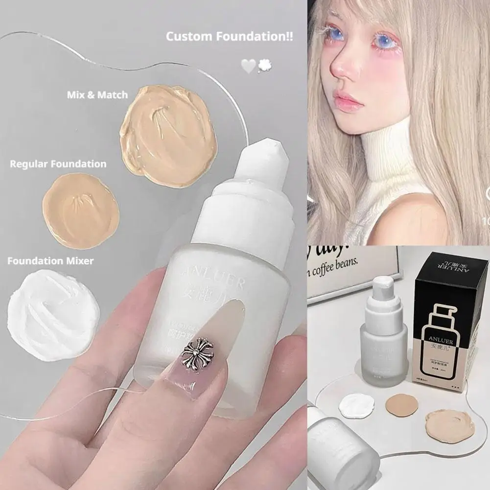 Matte White Liquid Foundation, Waterproof Long-Lasting Buildable Coverage, Cosplay & Halloween Makeup Base Primer Concealer