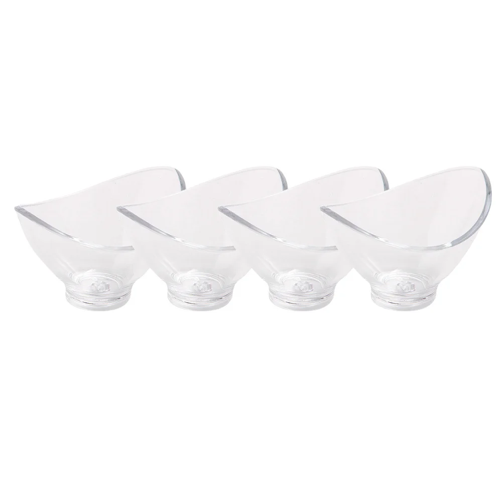 

4Pcs Fruit Salad Bowl Transparent Sleek Multi-Function Dessert Trifle Bowl Household Salad Dinner Accessory Home Accessory