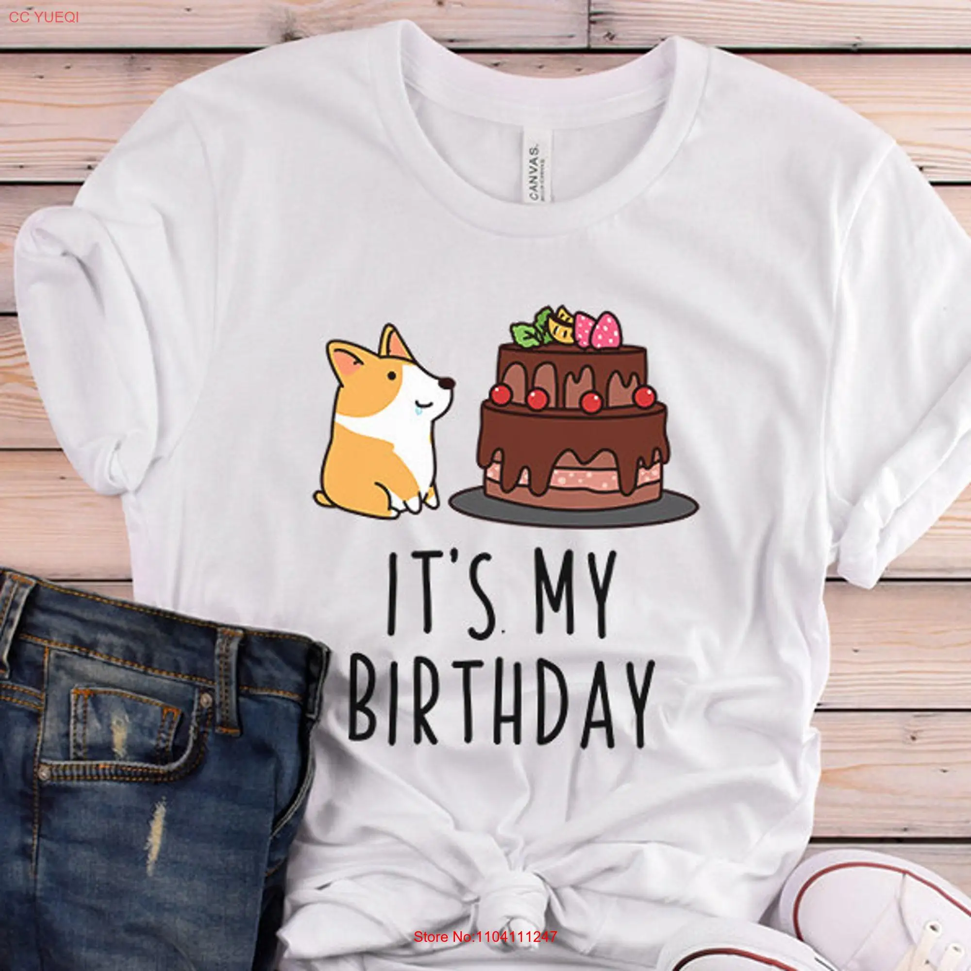 It's my birthday T shirt Corgi Girl lover Dog Quote Kids long or short sleeves