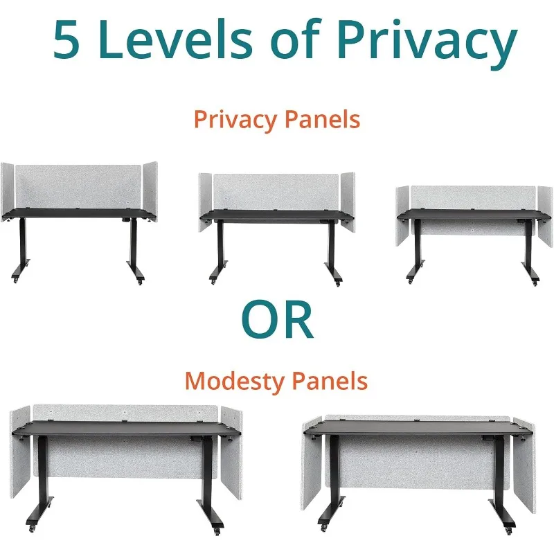 Stand Up Desk Store ReFocus Clamp-on Acoustic Desk Divider Privacy Panel That Reduces Noise and Visual Distractions