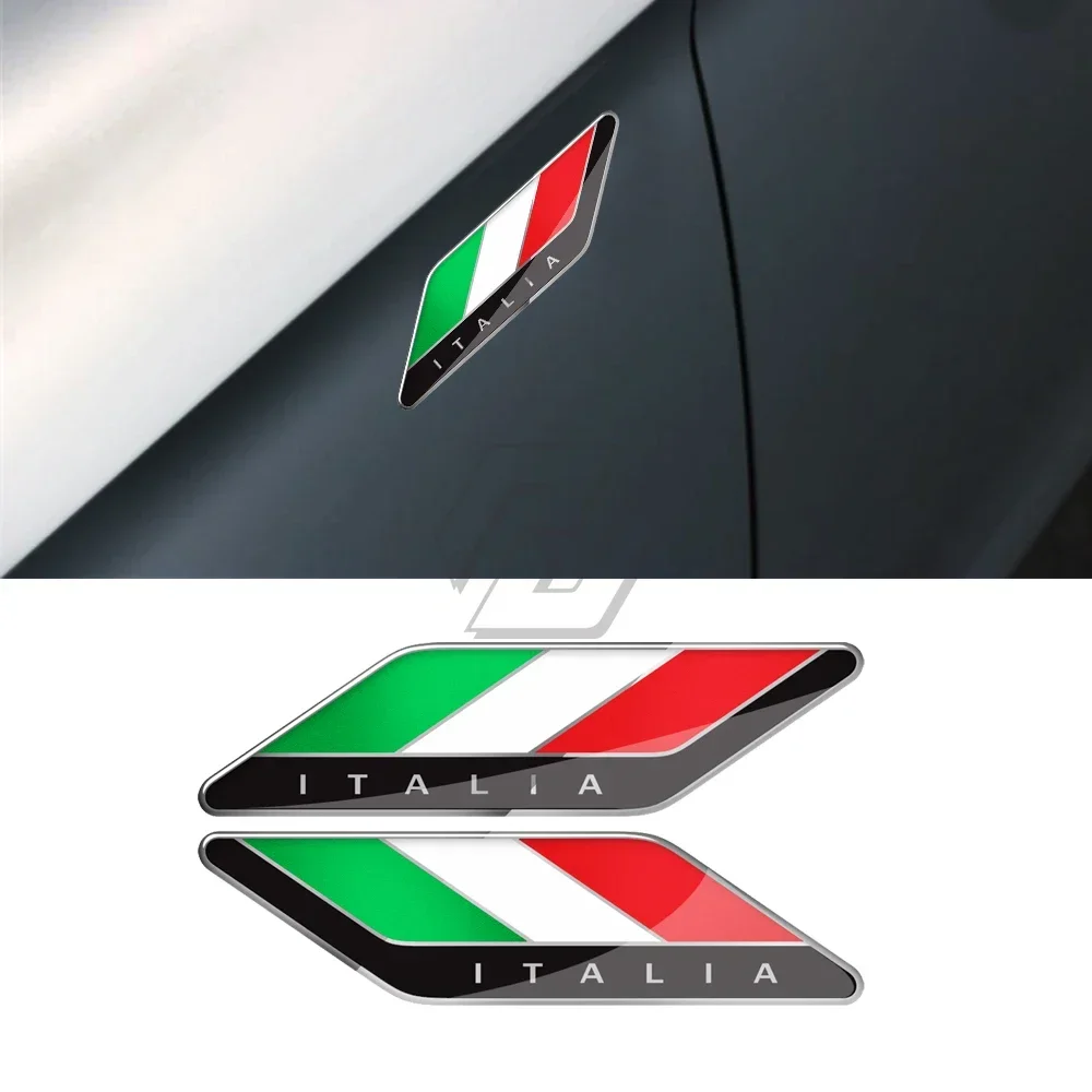Car Decals PU Polyurethane 3D Italy Flag Sticker Italia Decal For Aprilia Ducati Suzuki Yamaha Honda Kawasaki
