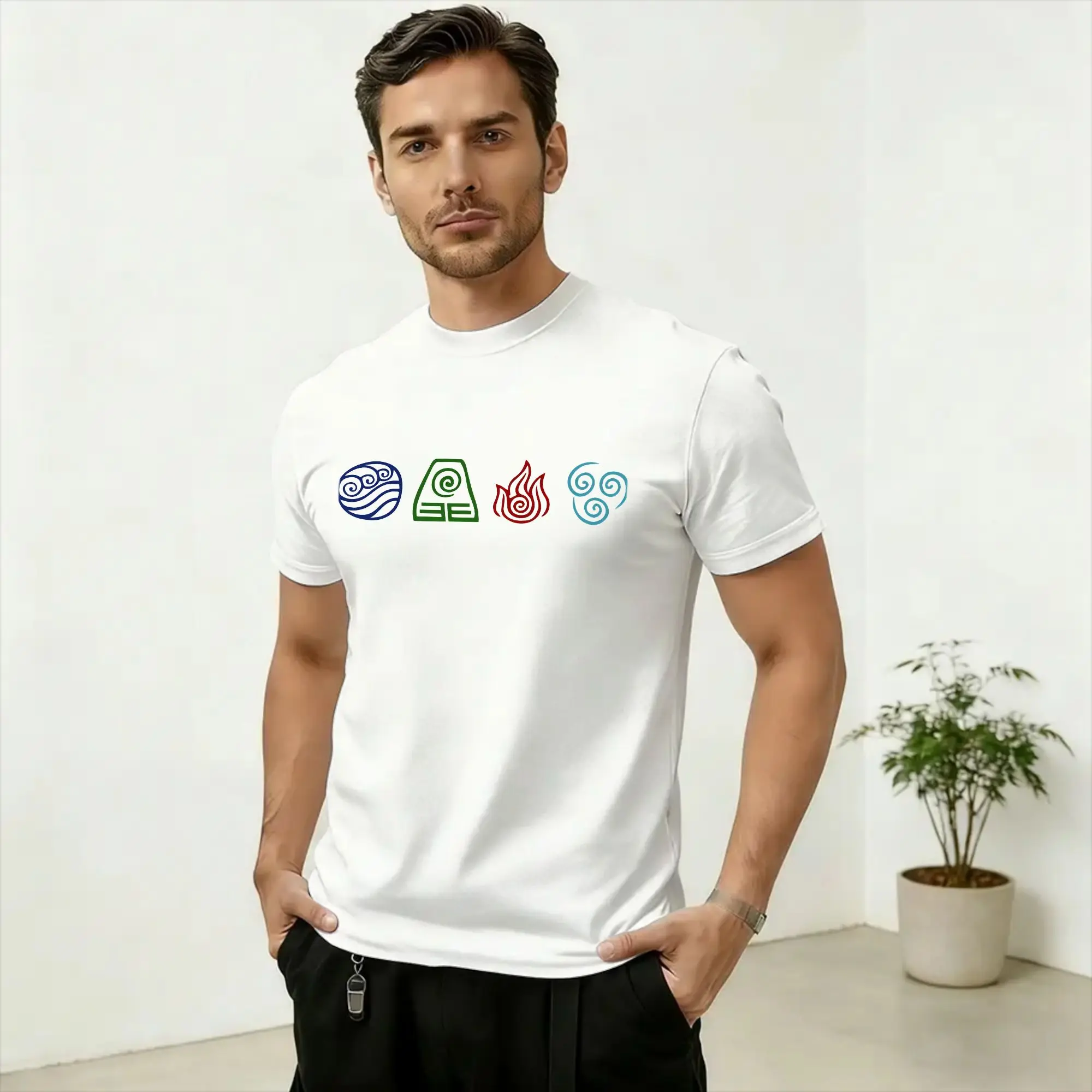 Avatars Airbender Elements Men T Shirts  Hipster Tees Short Sleeve Round Collar T-Shirt Pure Cotton New Arrival Clothing