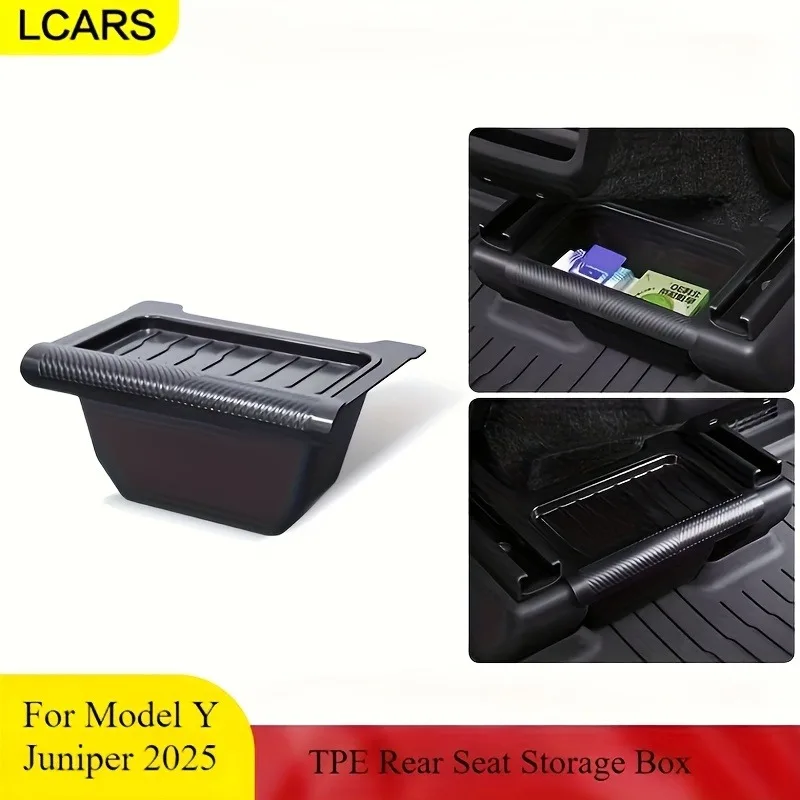 Für Tesla Modell Y Juniper 2025, Rücksitz Organizer Lagerung Box Konsole Bin Zurück Mülleimer Müll Halter Auto Zubehör