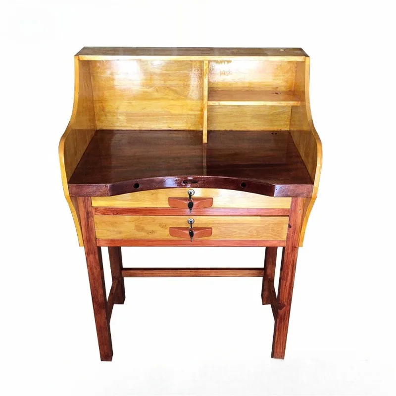 Jewelry grinding solid wood workbench, Seiko Kung Fu table, micro-inlay table, gold shop gold table, oak workbench