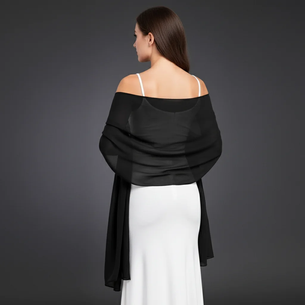 Women's Chiffon Scarf Lightweight Soft Wedding Shawl Bride Sun Protection Scarf for Outdoor Activities Women