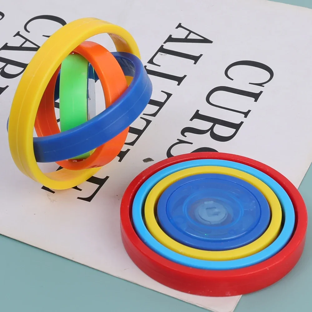 Luminous Radish Ring Universal Gyro Fingertip Creative Toy Detachable Universal Inertia Rotating Rainbow Circle Luminous Toys