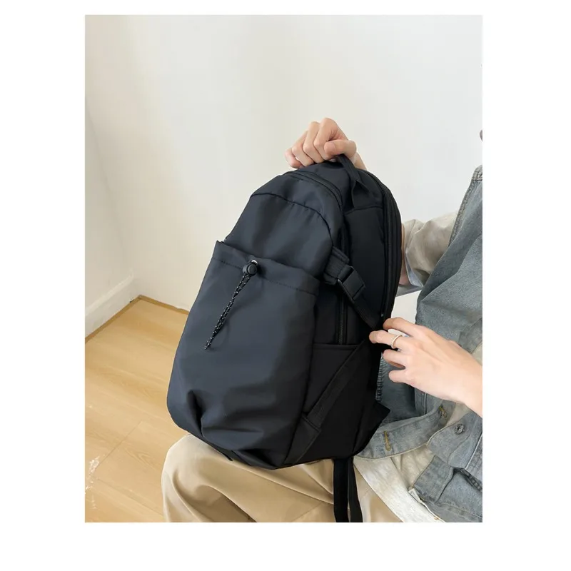 Mochila informal unicolor de alta calidad con cremallera de gran capacidad, mochilas escolares versátiles simples, a la moda, gran oferta, Unisex, 2024