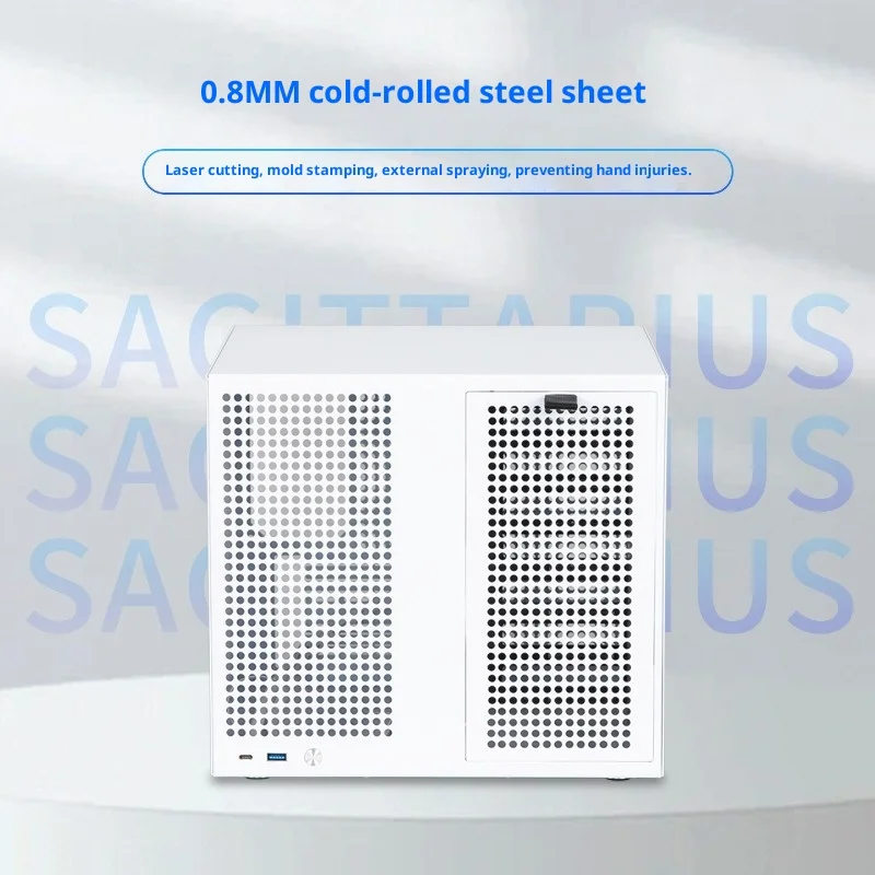 Sagittarius 8Bay NAS Case for UNRAID AIO Dual Chamber MATX Chassis with Backplane Tool Less Design Isolated Cooling Black White