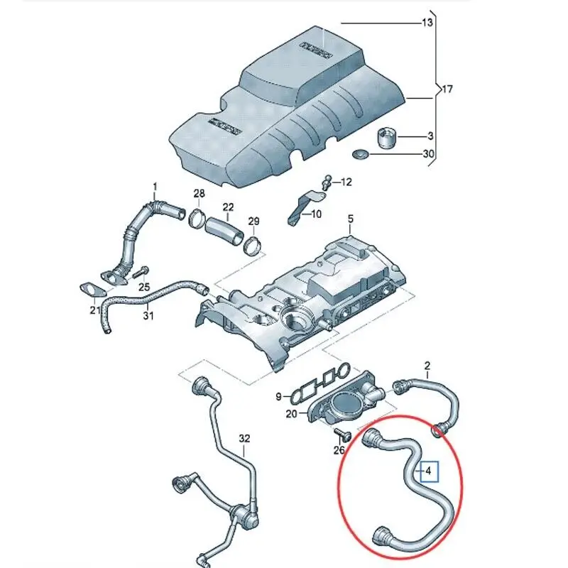 2 قطعة سيارة PCV علبة المرافق صمام تنفيس خرطوم الأنابيب لشركة فولكس فاجن جولف أودي A3 سيات ليون 2.0 GTI OEM06F103221E اكسسوارات السيارات #5