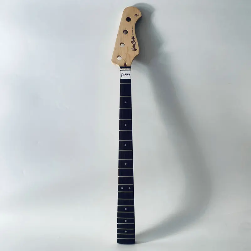 iN448  Maple Neck Rosewood Fingerboard with Damages HarleyBenton 4 String Electric Bass Neck Right Hand for DIY Replace