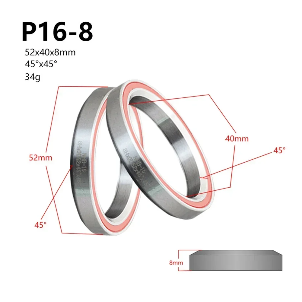 MTB Road Bicycle Headset Bearings 1.5 1 1/8inch 45/36 Angle Bicycle Part 38/39/41/44/49/52mm Repair Steel Bike Accessories