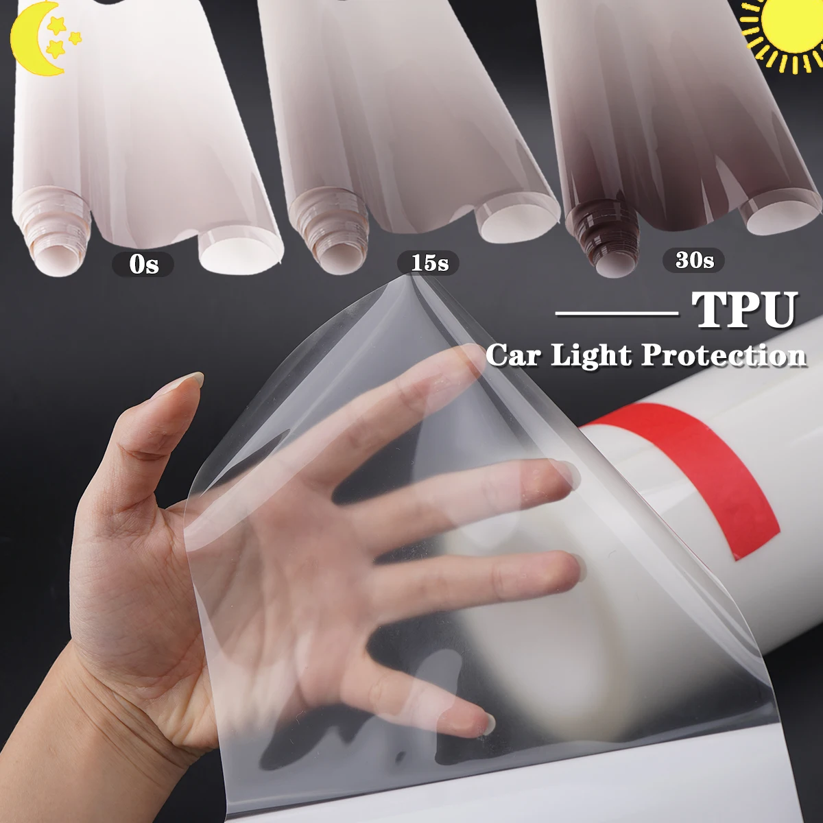 TPU PPF 7.5Mil Intelligent Control Headlight Film 60cm Color Changing UV Protection Film Self-Healing Sticker Taillight Repair