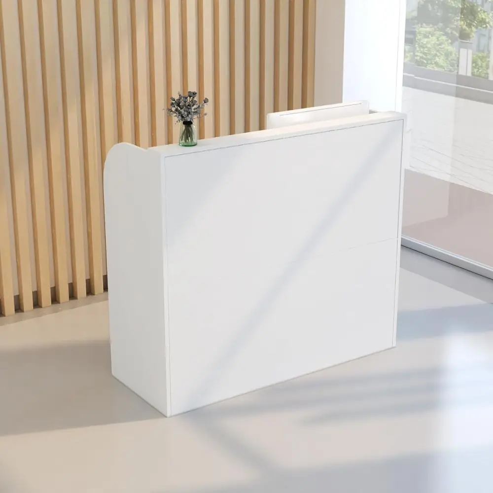 

Стойка ресепшн с прилавком, 47-дюймовая торговая стойка для кассы, кассовый прилавок для зоны ожидания, салона красоты, домашнего офиса