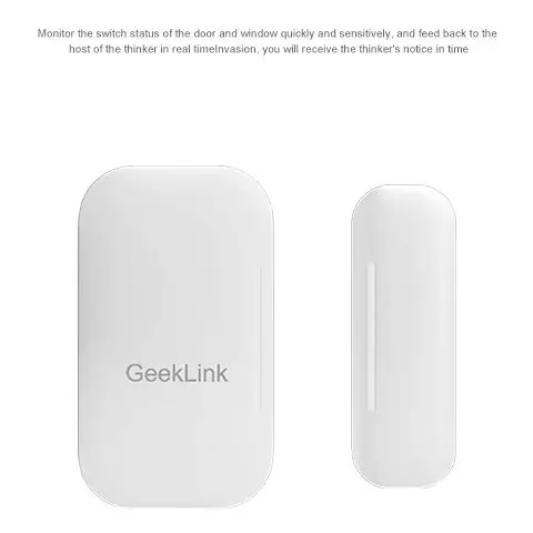 جهاز استشعار باب Geeklink للكشف عن فتح/إغلاق باب النوافذ يعمل بالواي فاي عن بعد بتردد 433 ميجا هيرتز وجهاز تحكم عن بعد في الوقت الحقيقي لمفكر عبر نظام التشغيل Ios وأندرويد