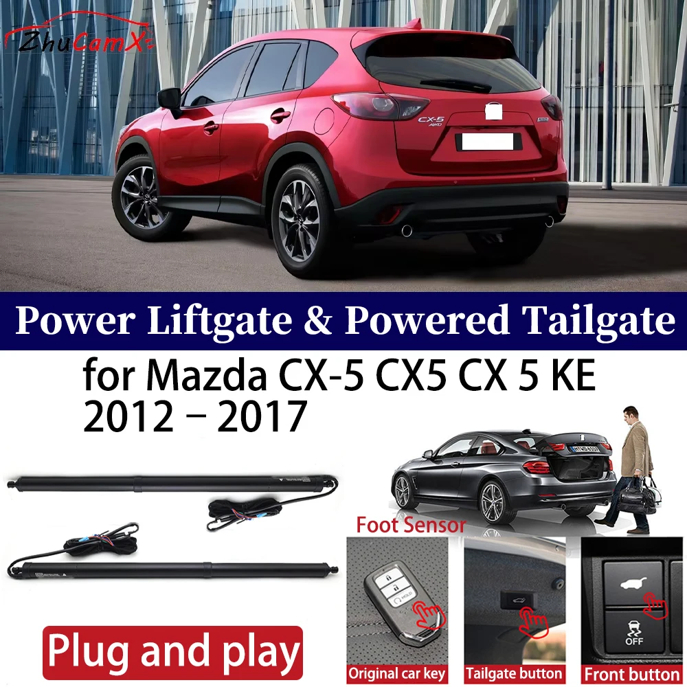 

ZhuCamX for Mazda CX-5 CX5 CX 5 KE 2012–2017 Car Power Liftgate Automatic One-Click Powered Tailgate Strut opener Plug and play