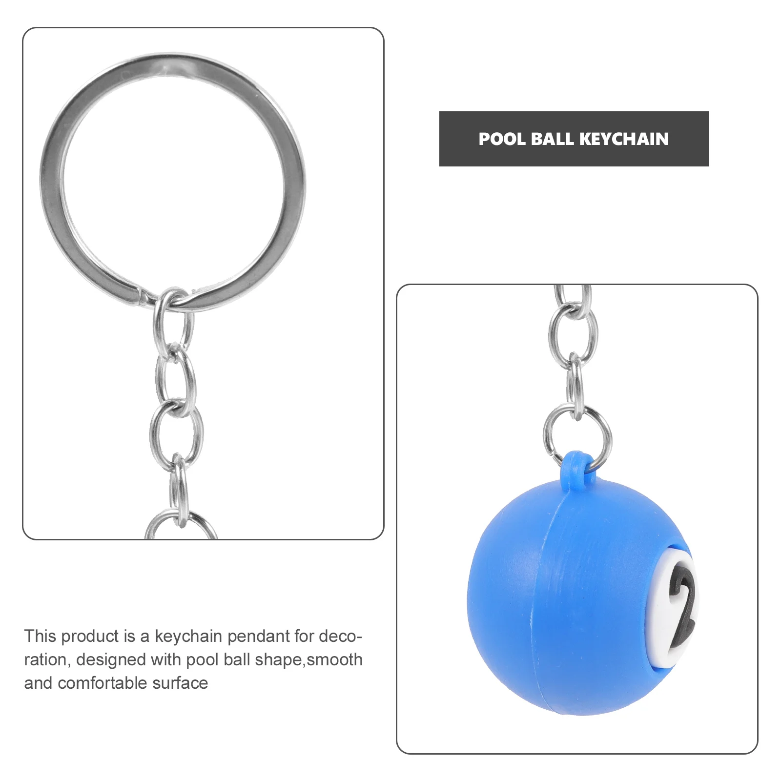 

8 Pcs Billiards Keychain Keychains Billards Ball Car Pendant Metal Accessories Miss