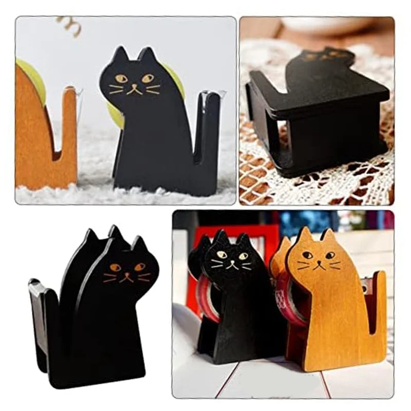 Soporte de cinta para gatos, cinta de embalaje, dispensador de cinta de embalaje, dispensador de cinta de pestañas postizas, dispensador de cinta divertido duradero, 2 uds.