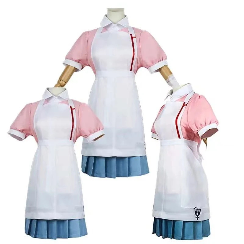 Danganronpa Mikan Tsumiki Anime Uniform Girls Woman Dress Cosplay Costume Maid Outfit Halloween Party Clothes