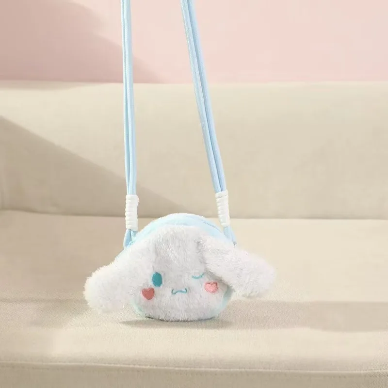 Kawaii Cinnamoroll My Melody Hello Kitty Sanrio estudiante lindo dibujos animados teléfono móvil cuerda monedero juguete de peluche para niños