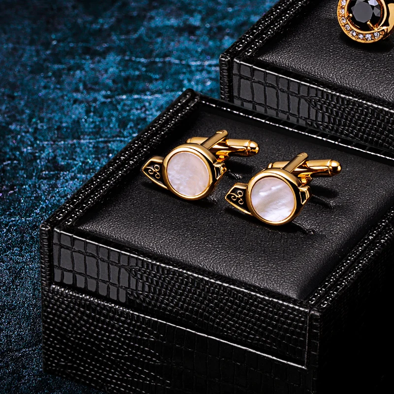 KFLK Shell Cuff links Necktie clip Tie pin for Mens Women Tie bars Cufflinks Tie clip Set Cufflinks Guests Cuff links Wholesale