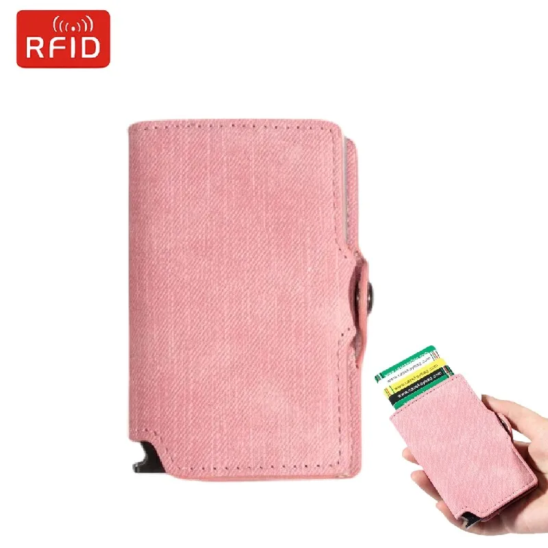 

Модный кошелек для карт, держатель для кредитных карт, роскошный алюминиевый металлический зажим для карт, вместительный женский картхолдер, держатели для удостоверений личности для мужчин и женщин