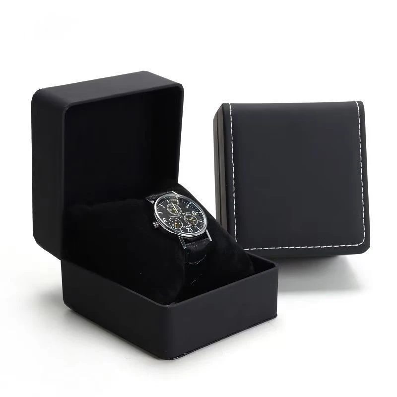 

Watch Storage Box PU Leather Single Watch Display Stand Velvet Pillow Case Travel Jewelry Business Watch Organizer Men Gift