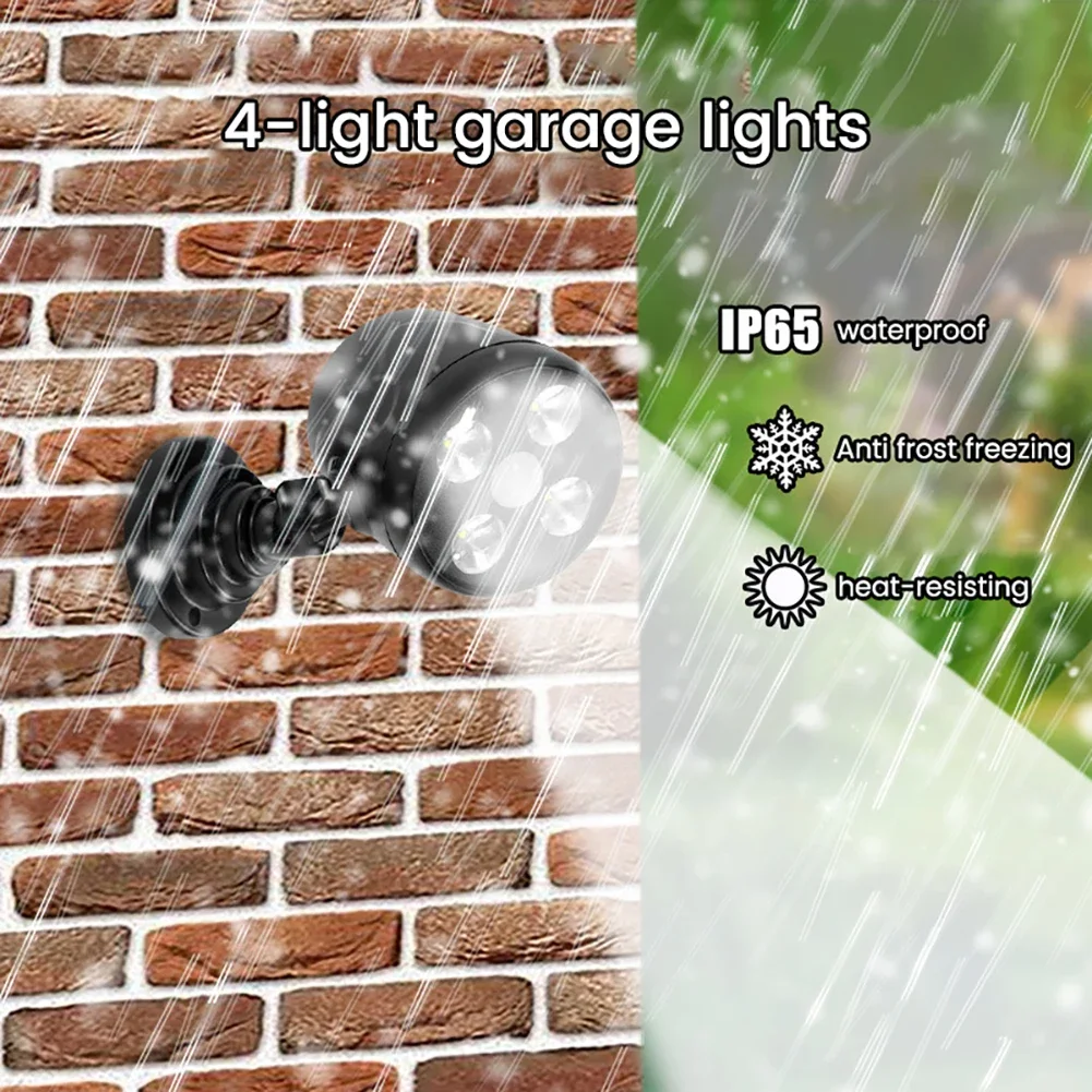 Led Spotlights Wall Lamp Outdoor Motion Lighting 600lm 180° Rotatable Base 360° Rotatable Head Battery Powered For Yard Garage