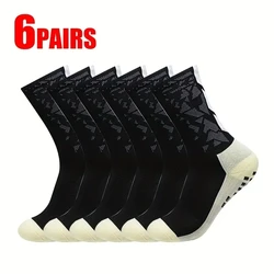 6 Pairs Men Women Camouflage Arrow Football Socks Comfortable Breathable Anti-slip Silicone Soccer Running Cycling Sports Socks