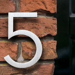 1pc 152mm Floating House Number Outdoor 6 inch Silver Aluminum Alloy Apartment Door Number Mailbox Address Sign #0-9 With Screws
