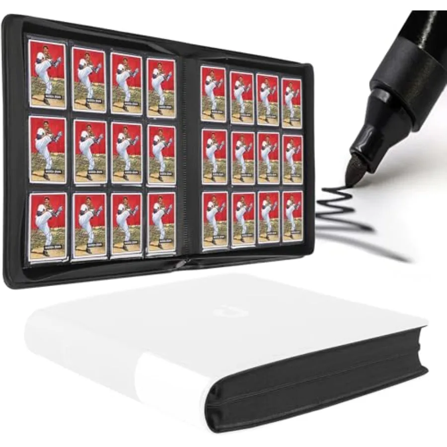 

Premium Card Binder 12 Pocket - Fits 1200 Cards 3X4 Ringless Card Binder with Sleeves for Trading Cards and Sports Cards Model