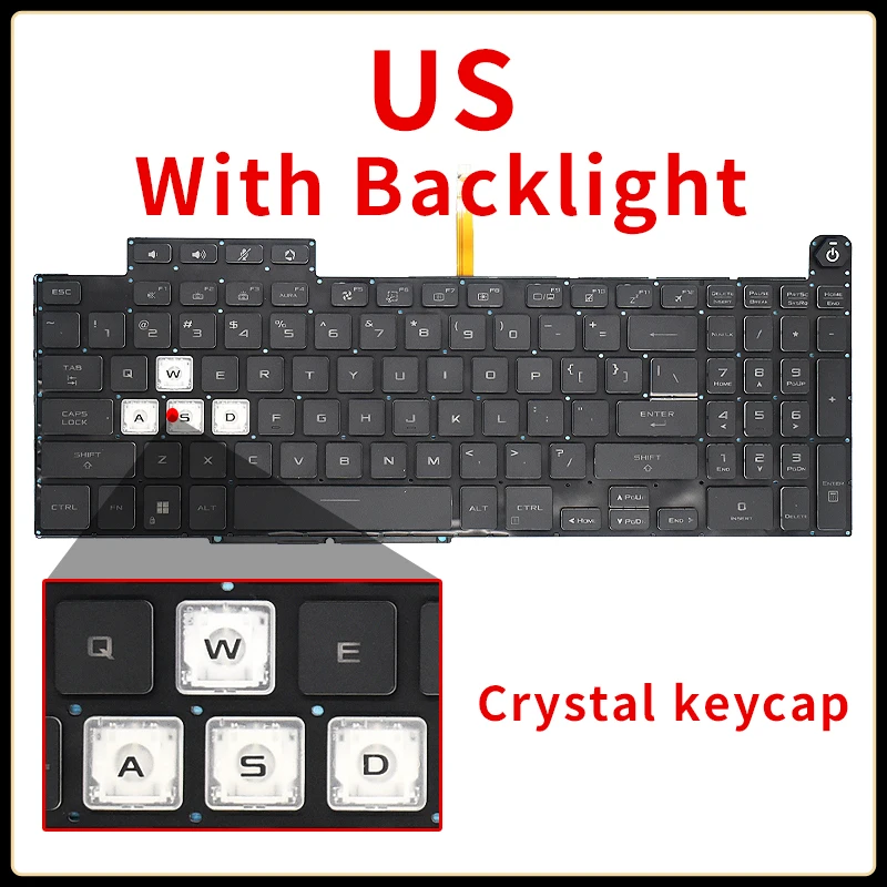 Imagem -03 - Teclado para Notebook Retroiluminado Russo Asus Tuf Gaming F15 Fx507 Fx517 Fx707 Fa507 zc zv zm zr ze rc rm Substituição us ru