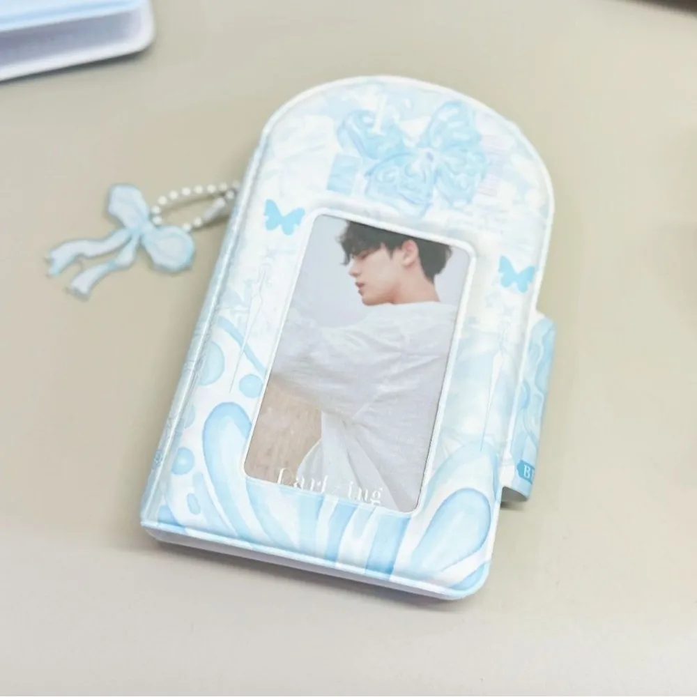 Strawberry Pudding Card Album PVC Cute Rabbit Idol Card Collect Book 3 Inch with 16 Internal Pages Collectible Card Album