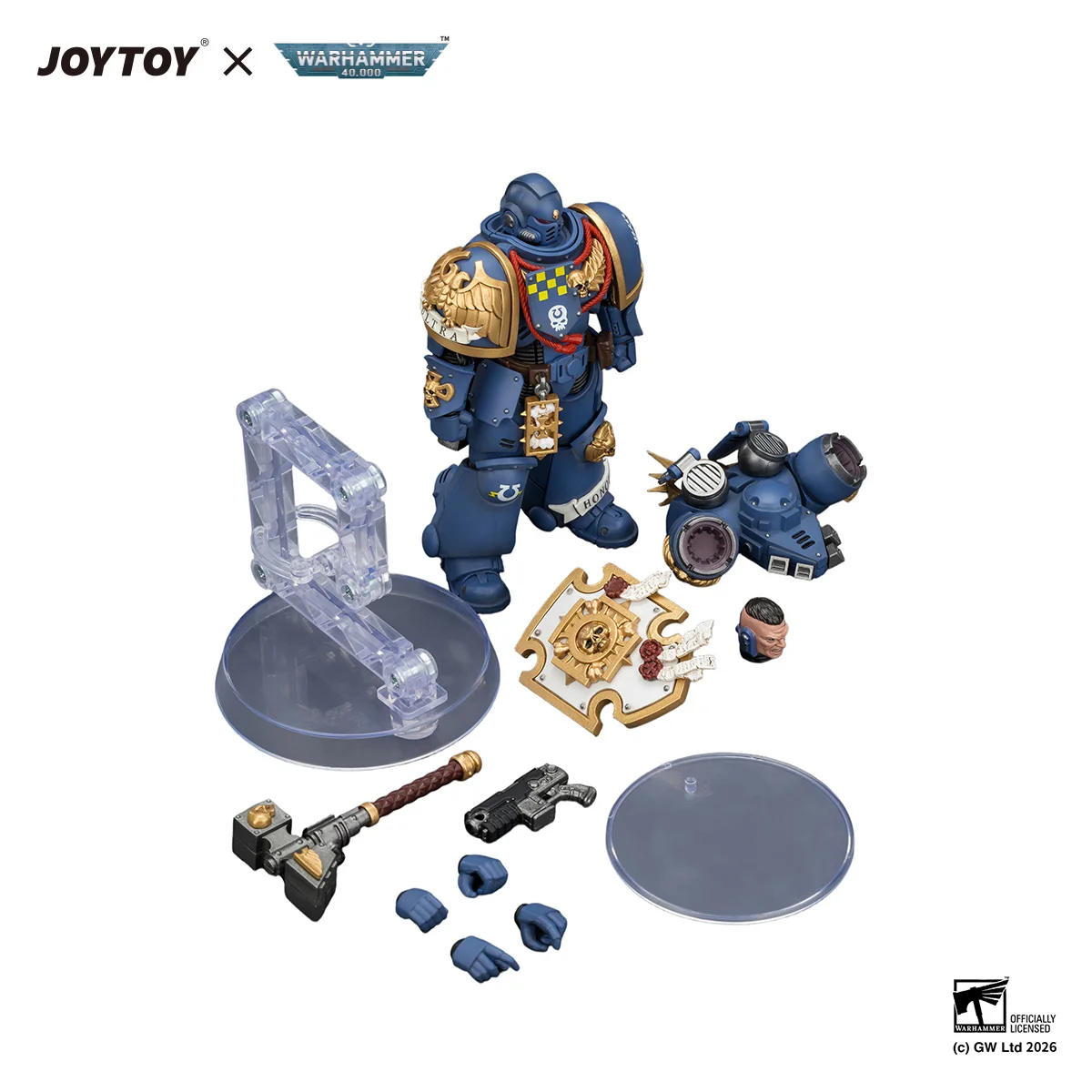 [Pre-order]JOYTOY Warhammer 40K 1/18 Action Figure Ultramarines Captain with Jump Pack and Relic Shield Model - view 5