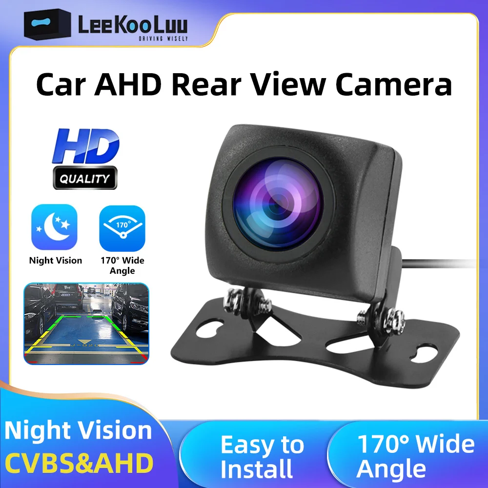 Leekooluu LeeKooLuu Car Rear View Camera AHD 720P Night Vision Reversing Auto Parking Monitor HD Waterproof 170 Degree