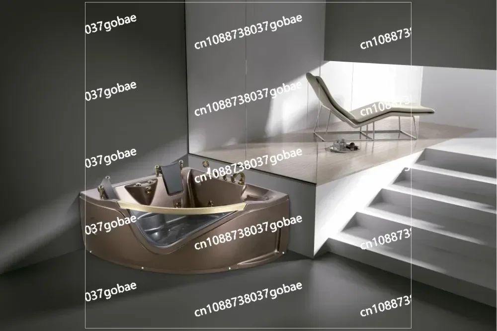 High Quality Brown Color Freestanding Whirlpool Massage Bathtub