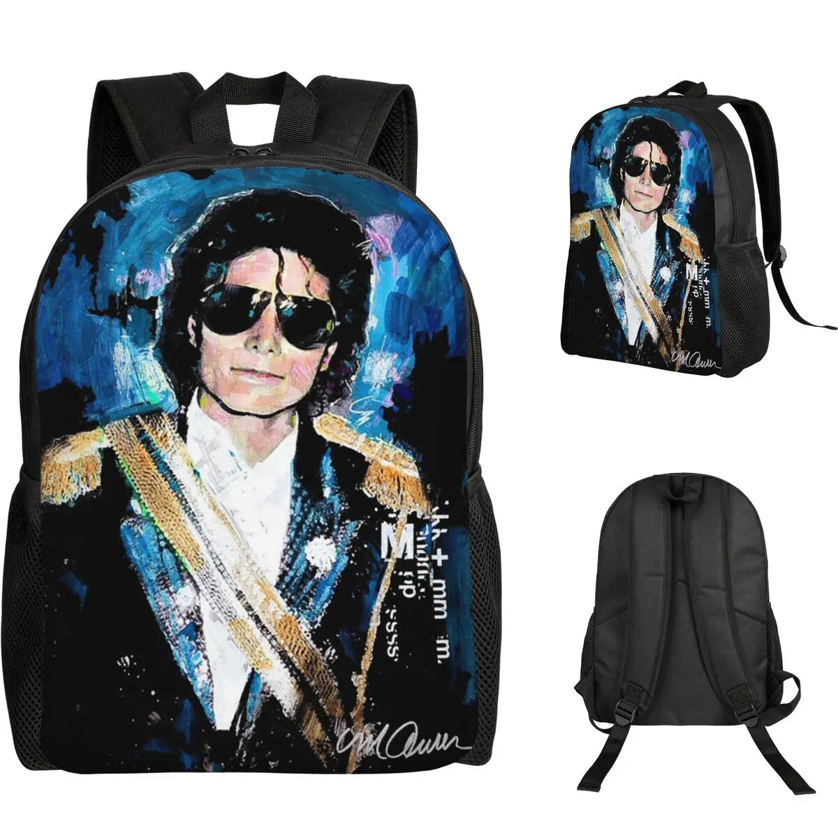 Michael 1984 Grammys Jackson Pop Art Portrait Student Backpack School Bag Hiking Travel Daypack Men Women Bookbag Shoulder Bags