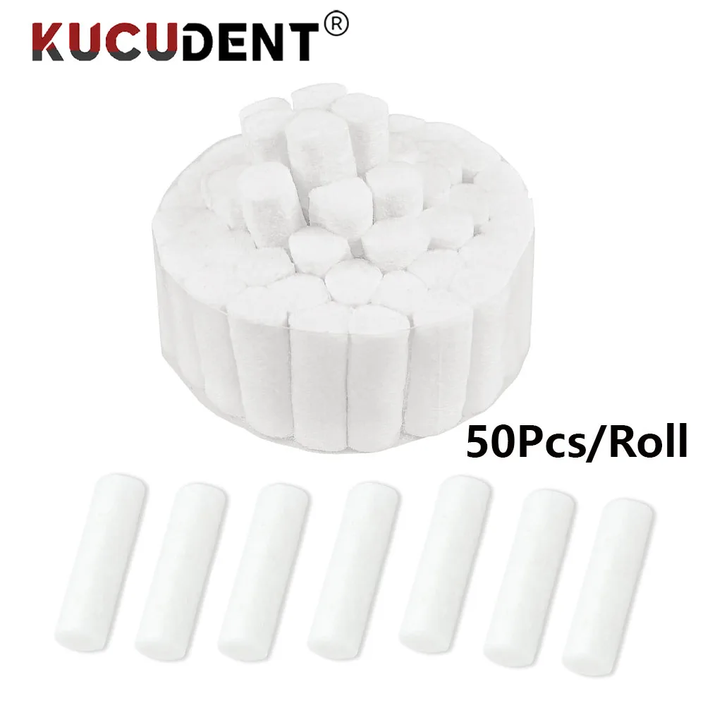 100 Pcs/2 Rolls Disposable Dental Cotton Wool Roll Medical Consumable Teeth Whitening Cleaning Absorbent Dentistry Materials