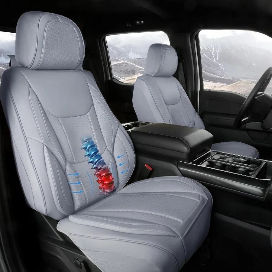 

Custom Car Seat Covers Compatible with 2015-2025 F150 Regular Cab Premium Leather NonSlip Memory Foam Waterproof Seat Cover Cus