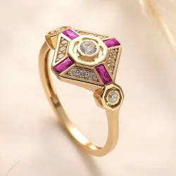 European and American fashion palace style ruby fashion block creative women's ring