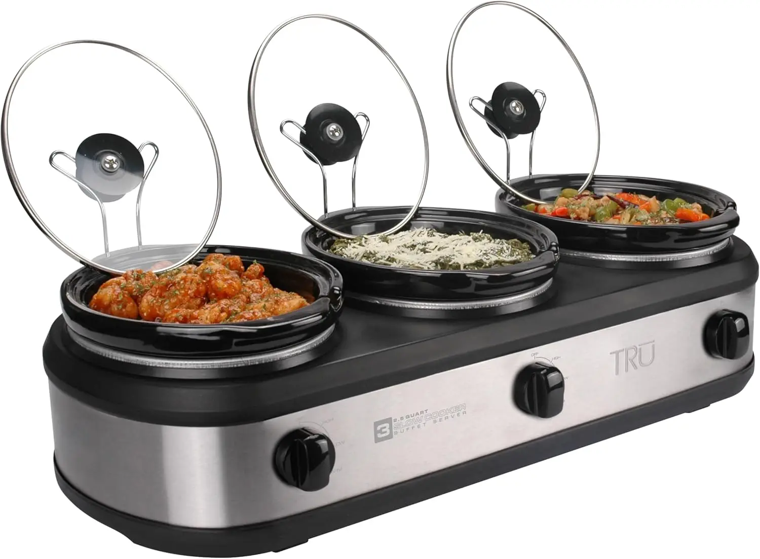 

Triple Buffet Server, Three 2-1/2-Quart Removable Inserts
