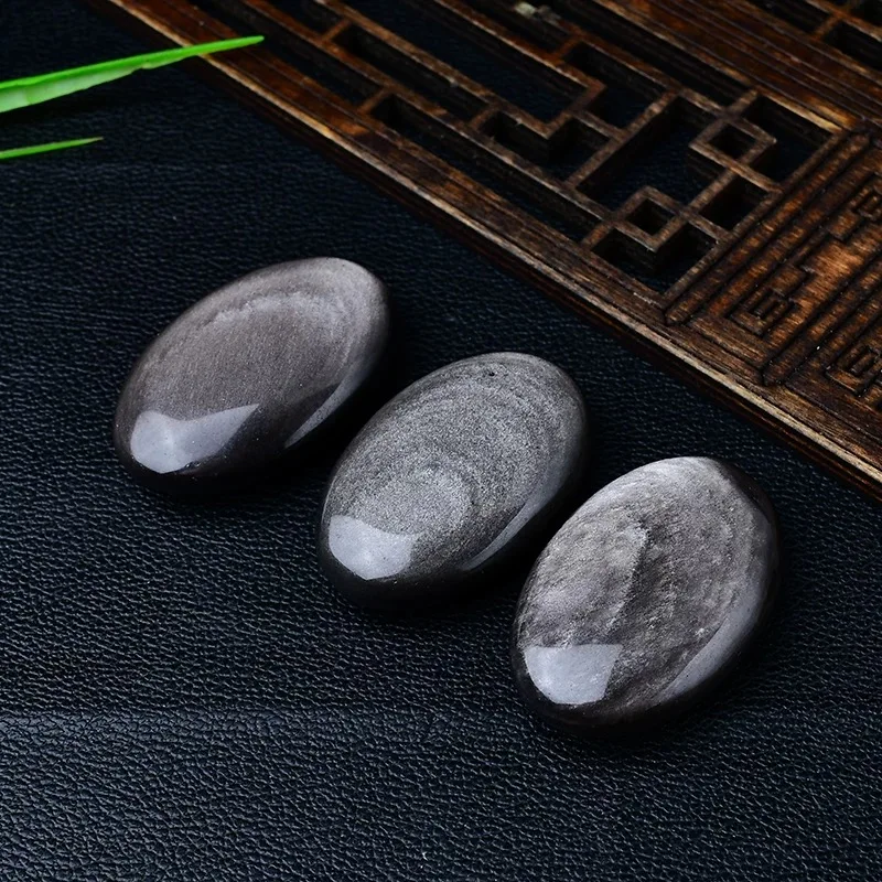 حجر النخيل السج الفضي اللامع كريستال مصقول طبيعي للتأمل وموازنة الشقرا وتخفيف التوتر