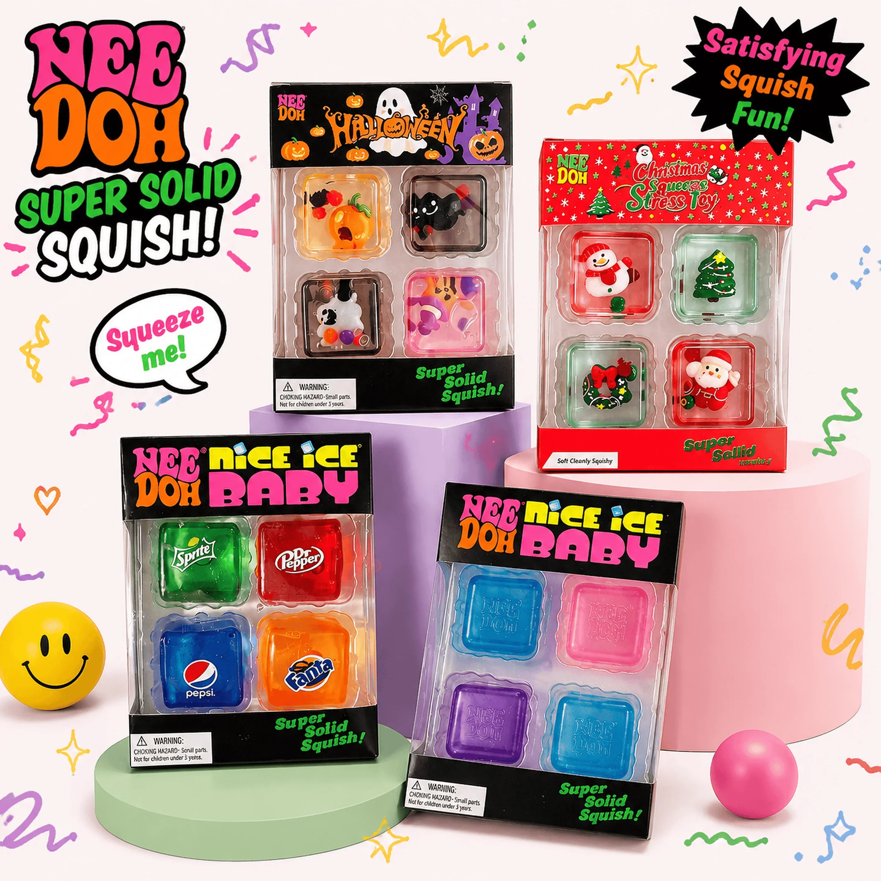 Fidget Cube Original - Halloween Schylling NeeDoh Teenie Mini Cube,