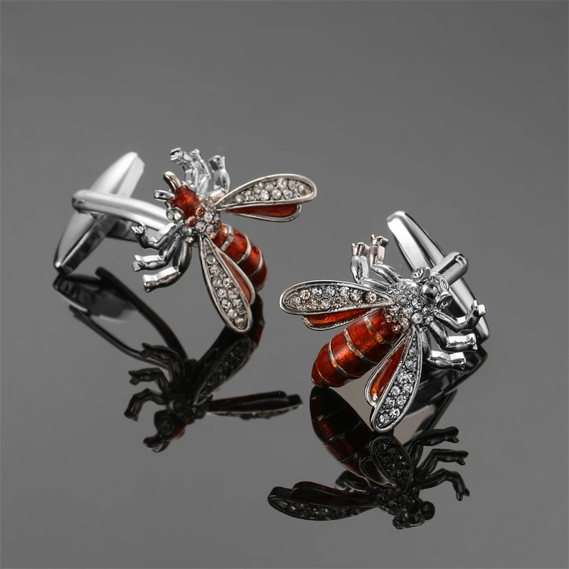 Men\'s French shirt cufflinks High-end metal Classic Dragon Horseshoe Bee Octopus cuffs buttons Business suit accessories jewelry