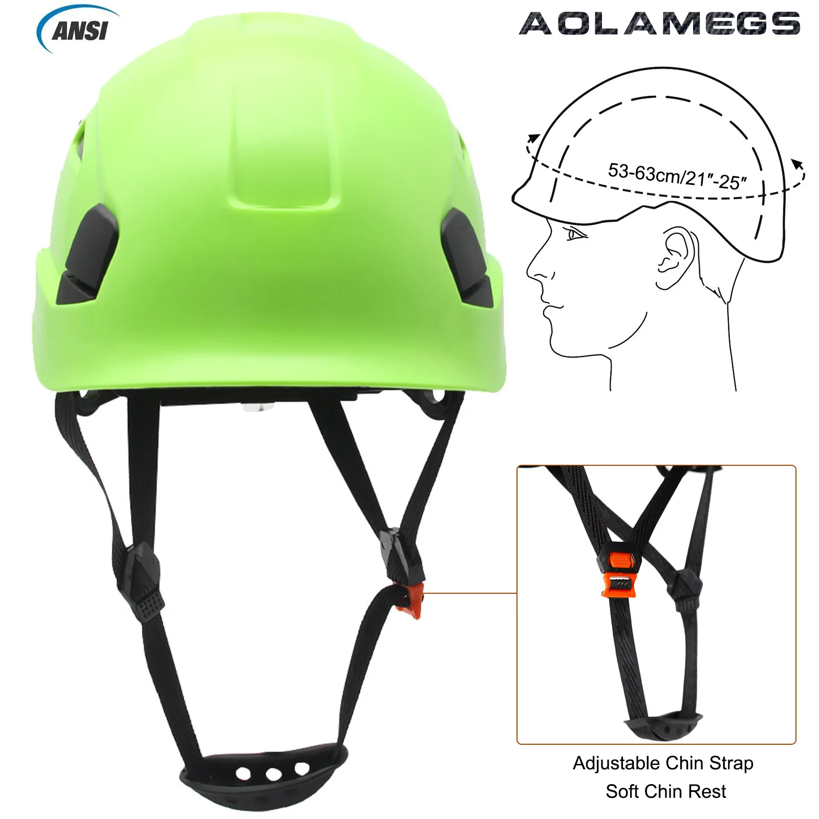 CE Construction Safety Helmet w/ Reflective Stickers Large Holes Breathable Work Hat Climbing Rescue ABS Hard Hat ANSI CR08 Type