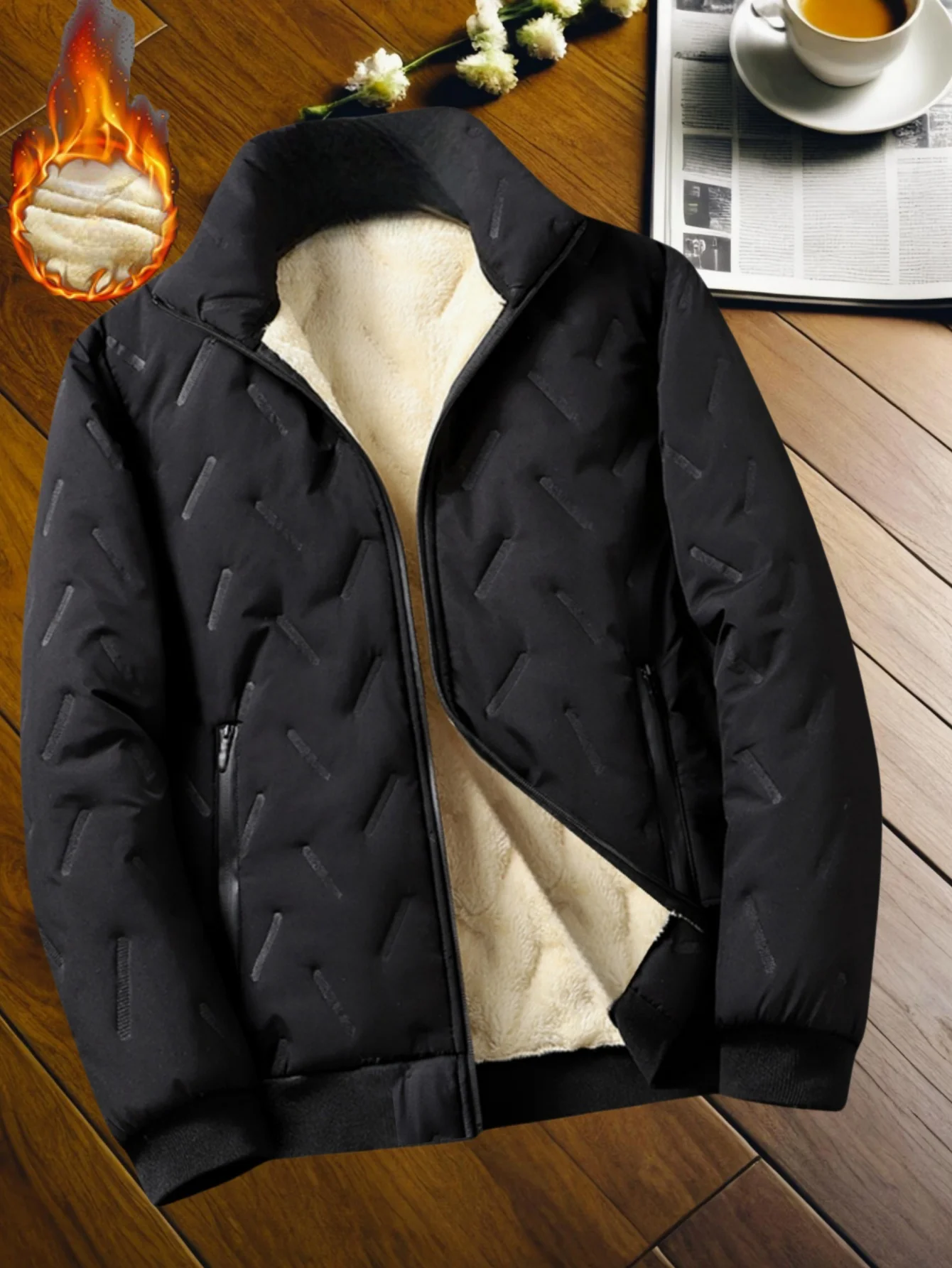 

Мужская куртка на флисовой подкладке, пальто на хлопковой подкладке, верхняя одежда свободного кроя, теплая хлопковая куртка, стеганое пальто с воротником-стойкой, мужская м